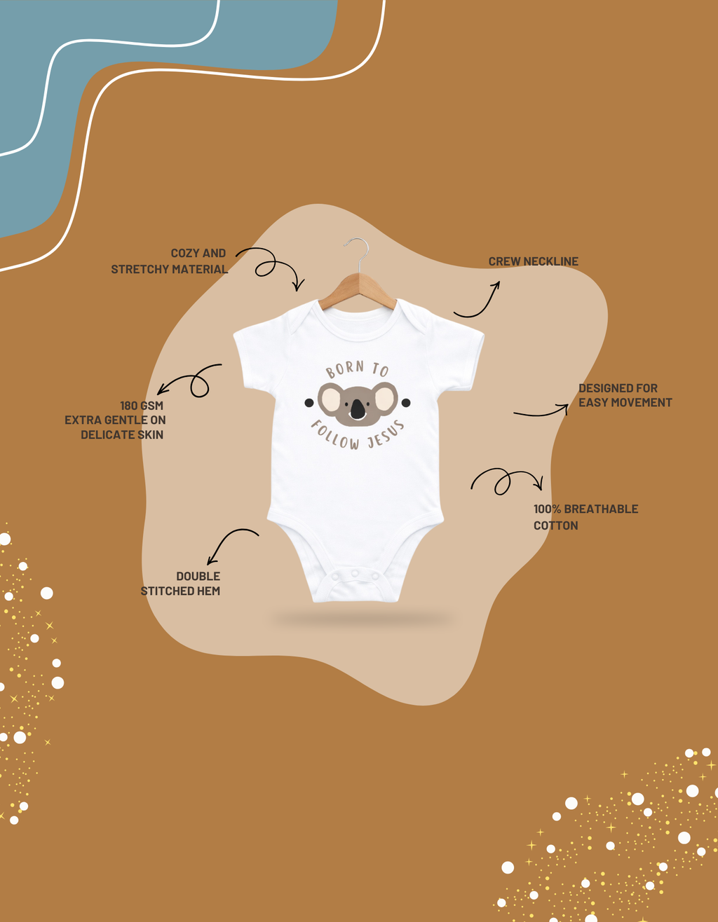 Born to follow Jesus - Kids Rompers