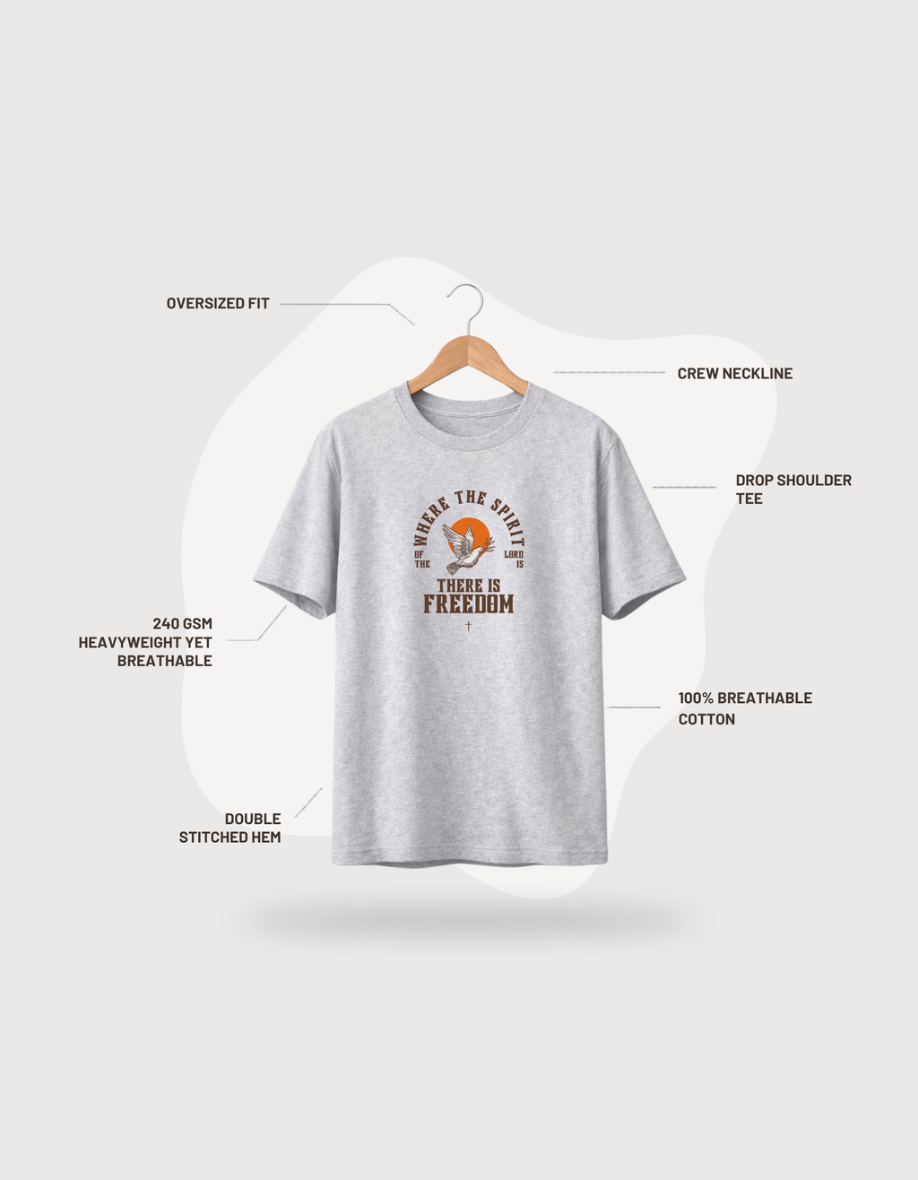 Spirit of the Lord - Men's Oversized T-Shirt