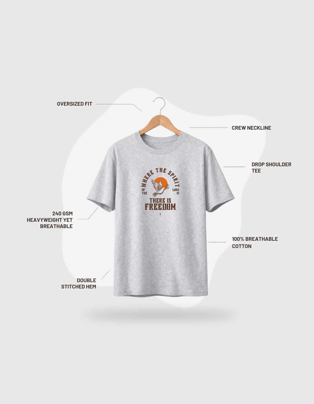 Spirit of the Lord - Men's Oversized T-Shirt