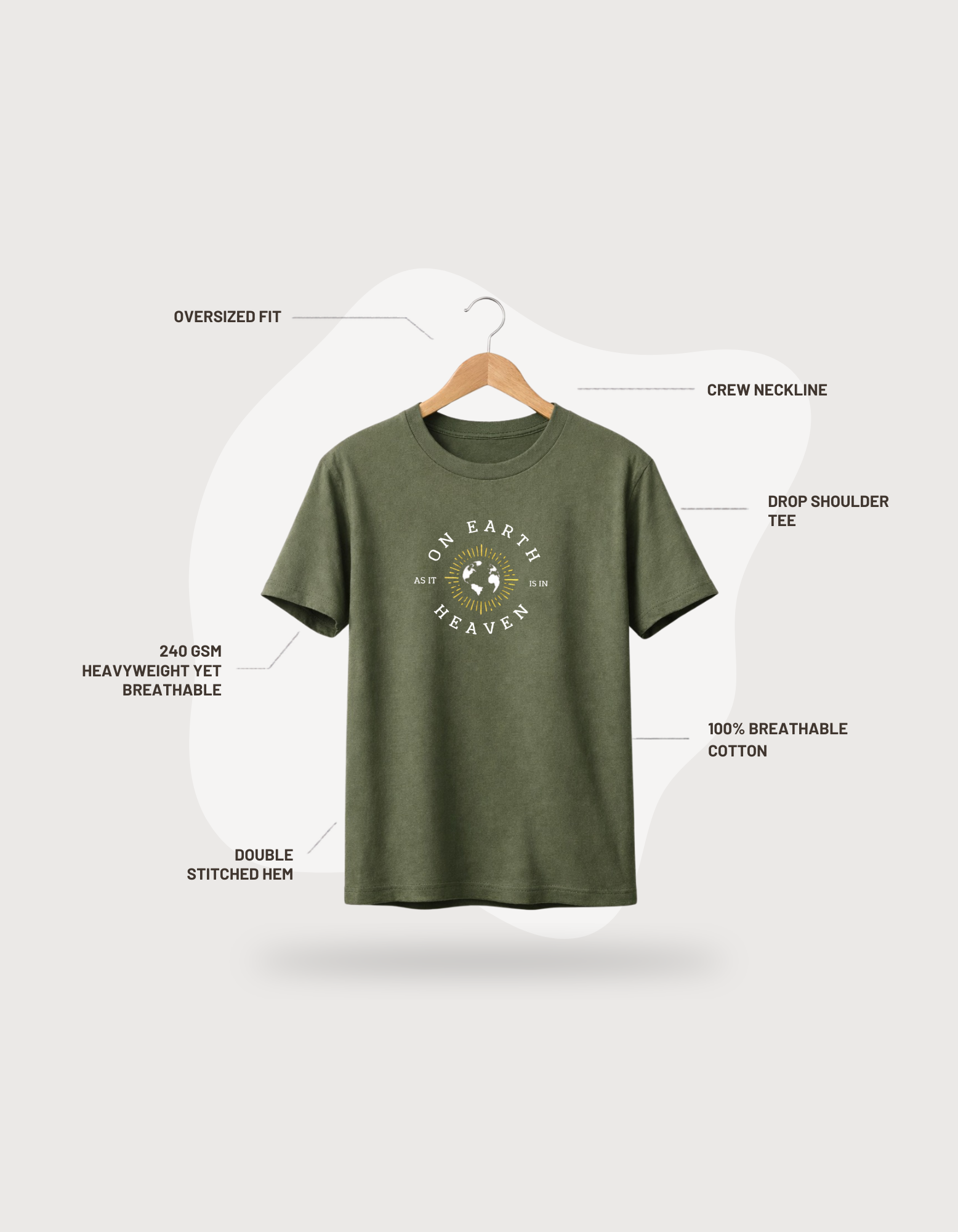 On Earth As in Heaven - Men's Oversized T-Shirt