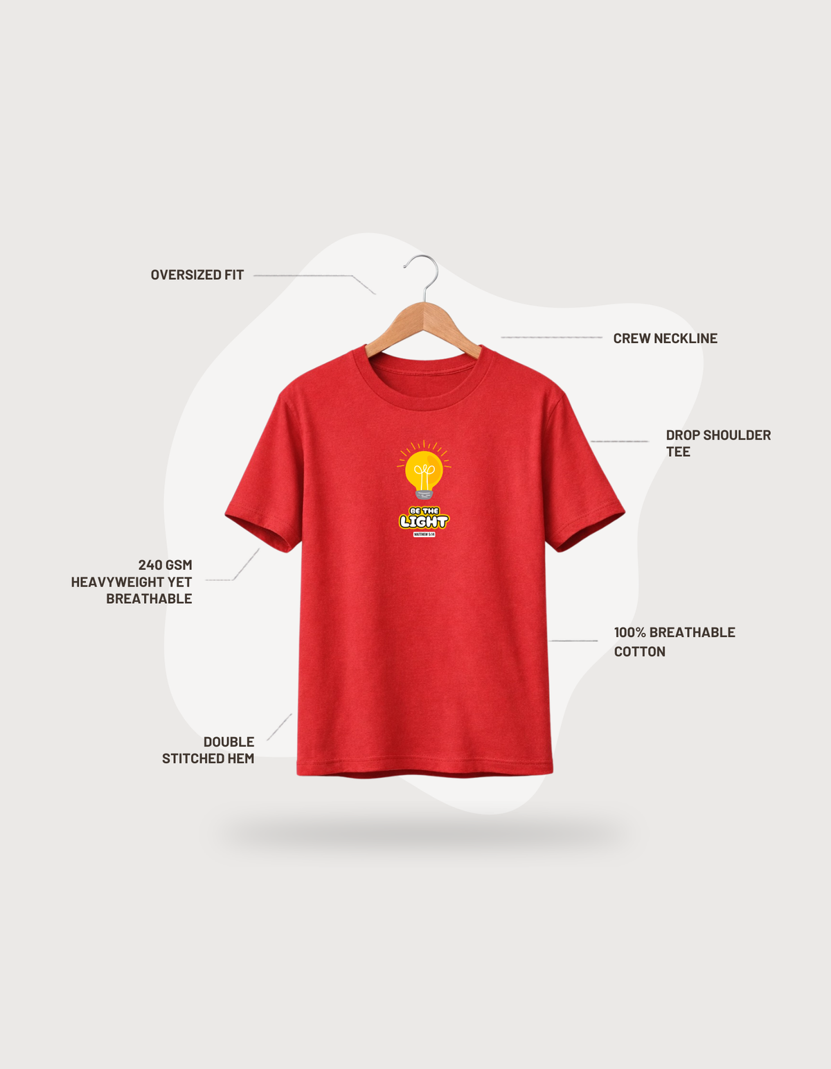 Be The Light - Men’s Oversized T-Shirt